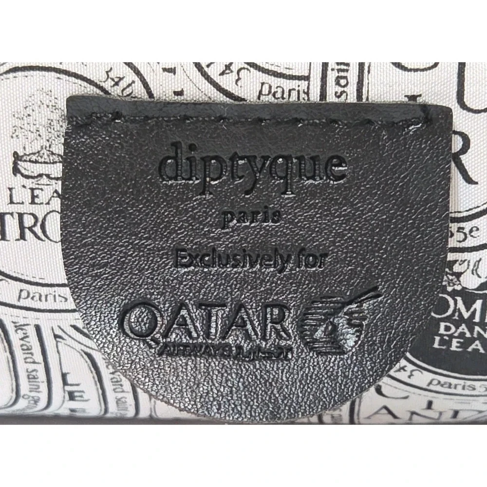 Diptyque Paris Qatar Airways Cosmetic Toiletries Leather Travel Bag Clutch 6.5